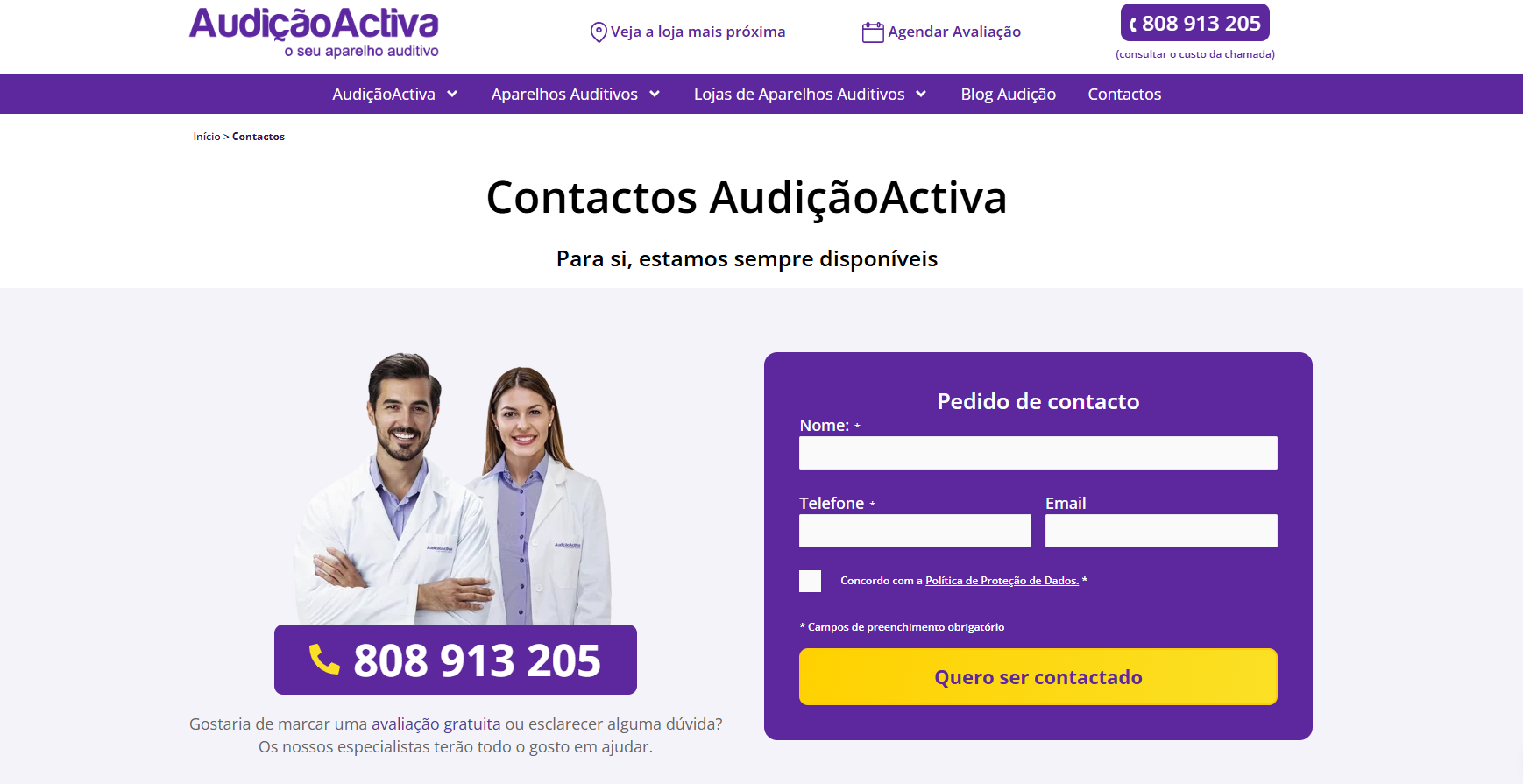 contacto audicao activa